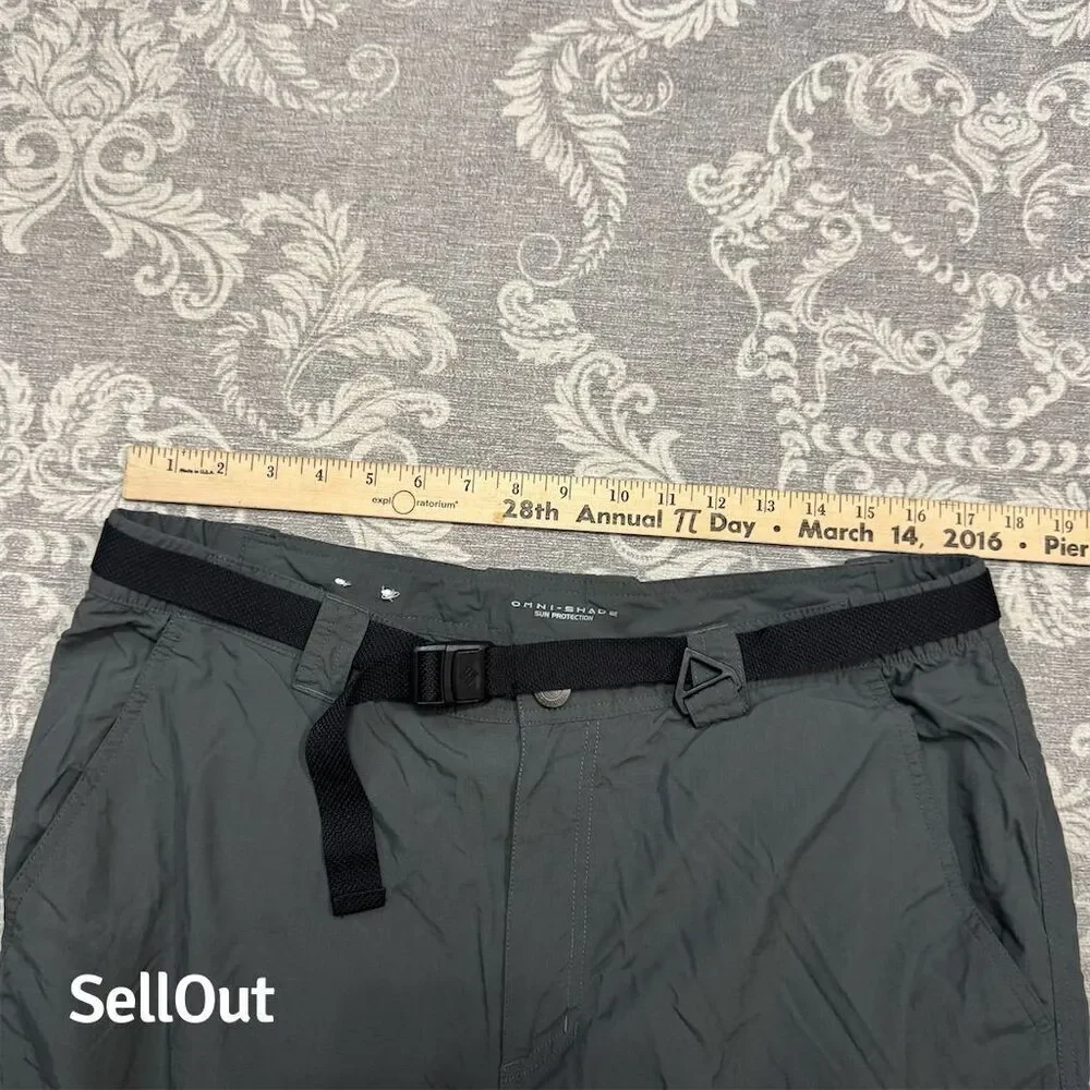 Columbia Men's Cargo Pants 36x30 Gray Omni-Shade Sun Protection